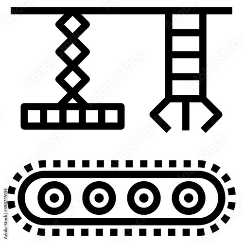 Production conveyor belt in line vector 