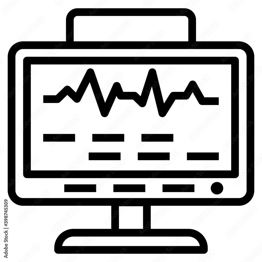 Medical electrocardiogram vector in line design Medical electrocardiogram vector in line design