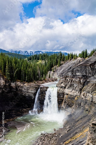 Different views of Ram Falls. Ram Falls Provincial Park. Alberta, Canada