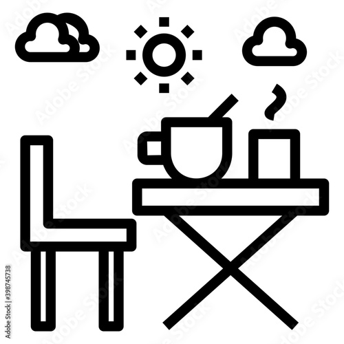Tea time vector in line design 