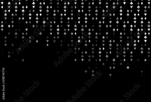 Dark Silver, Gray vector pattern with symbol of cards.