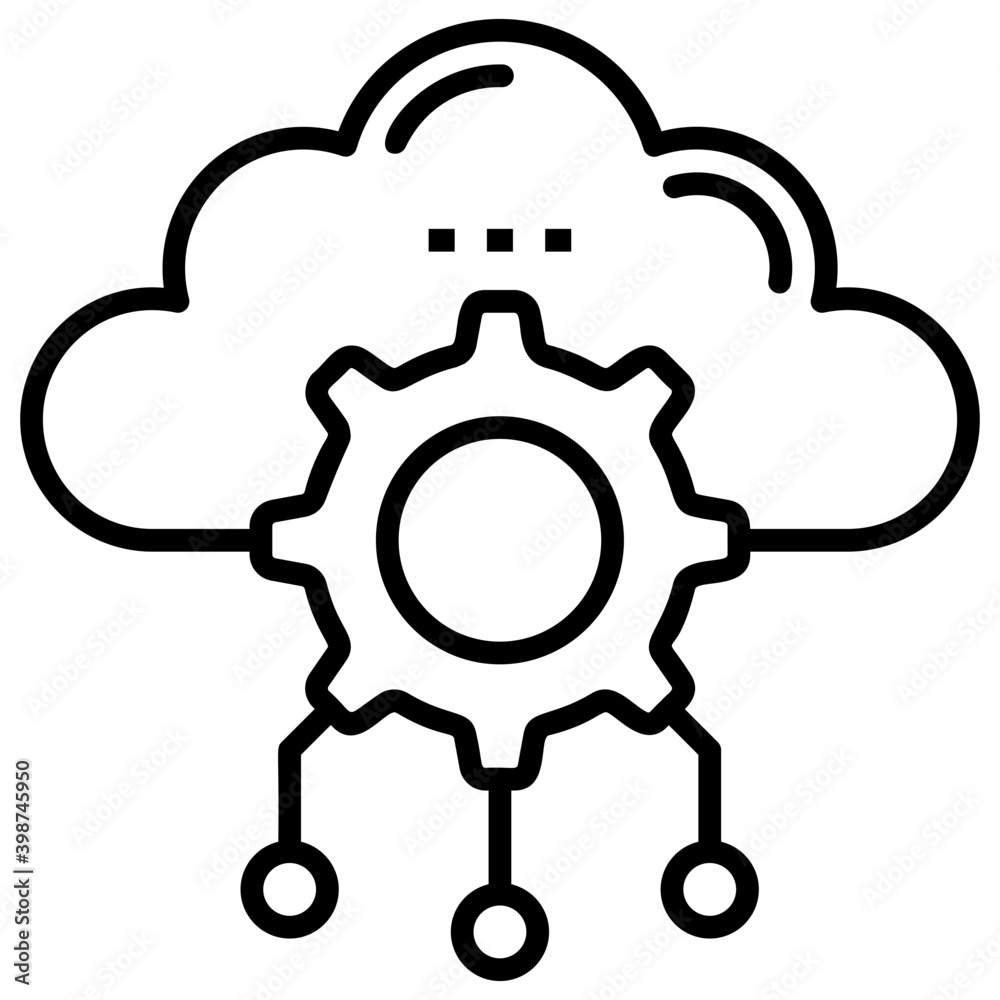 Cloud management icon in line design Cloud management icon in line design
