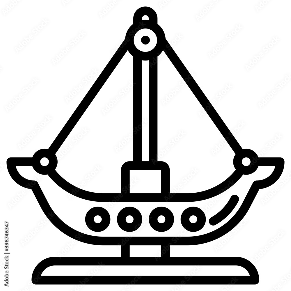 Line design of swinging boat ride Line design of swinging boat ride