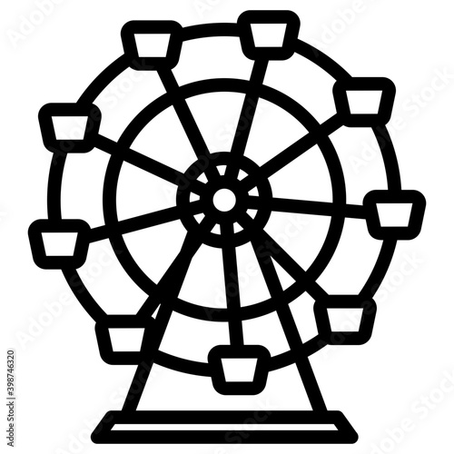 Line design of ferris wheel icon.