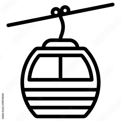 Cable car line design icon 