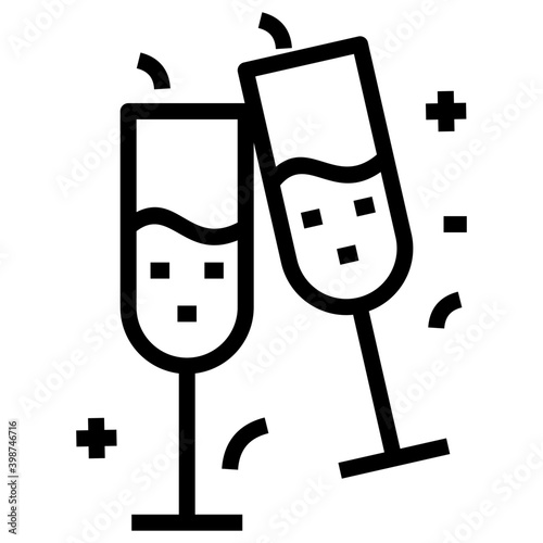 Celebration drinks vector in line design 