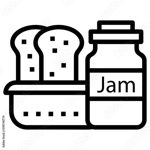 Bread and jam icon design 