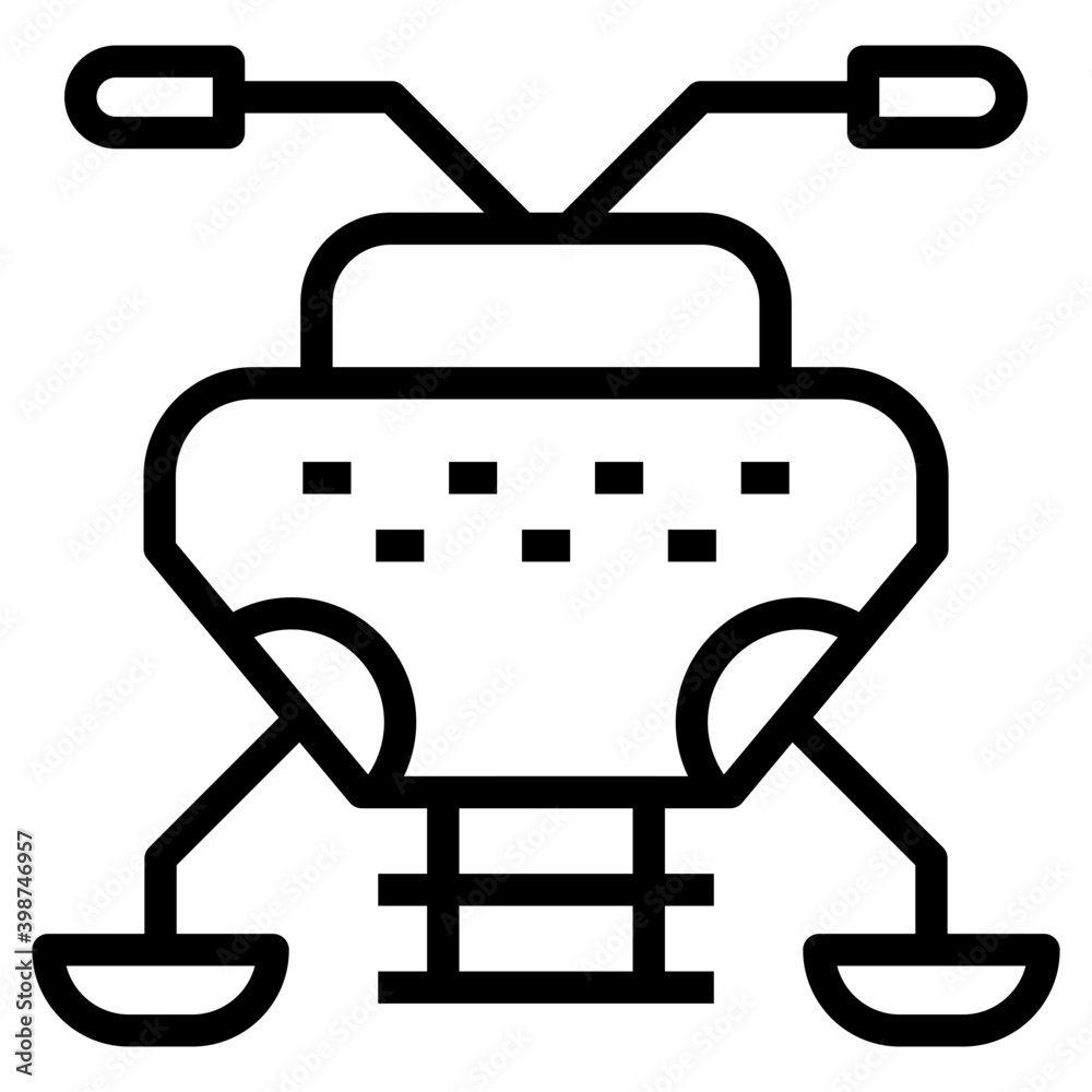 Recreational snowmobile vector in line design Recreational snowmobile vector in line design