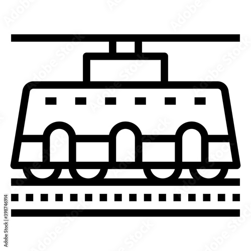 Electronic cable car icon design 