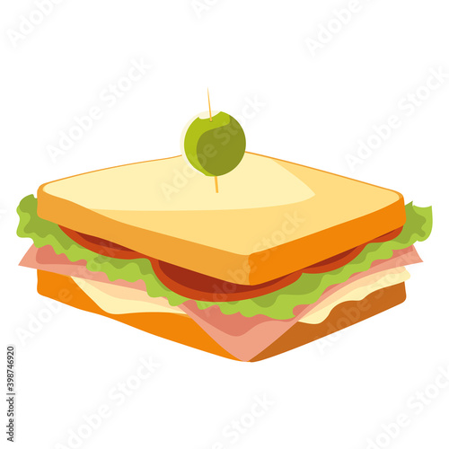 fast food sandwich with olive tasty and fresh icon