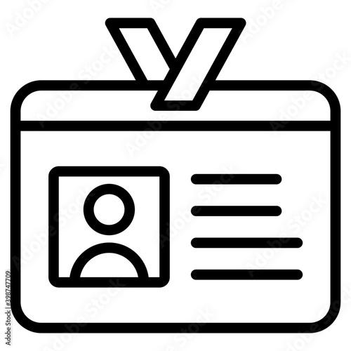 Employee card icon line design