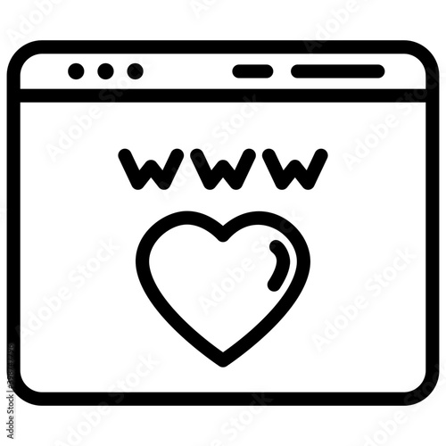 Favourite website icon in line design 
