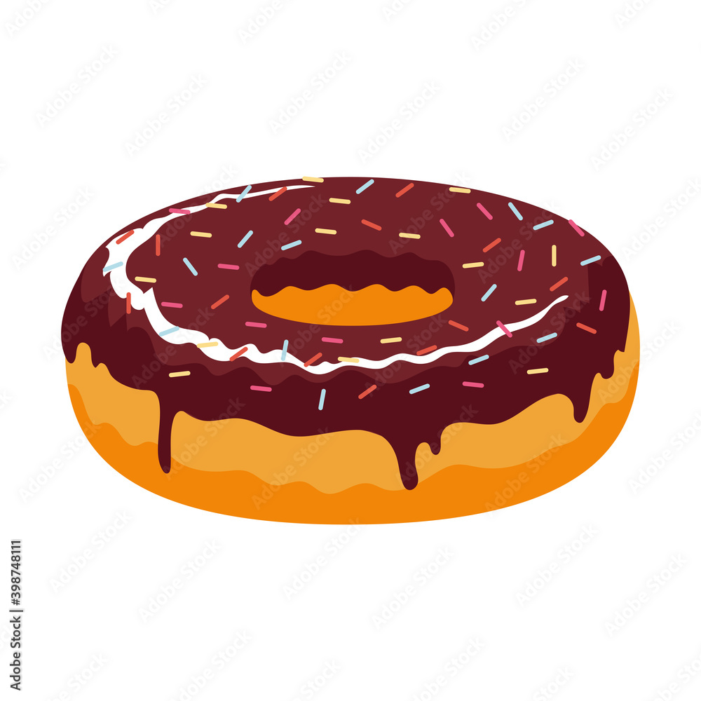 sweet donut with sprinkles and chocolate food icon sweet donut with sprinkles and chocolate food icon