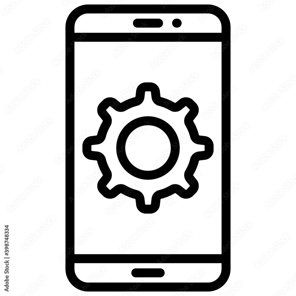 Mobile configuration icon in line design Mobile configuration icon in line design