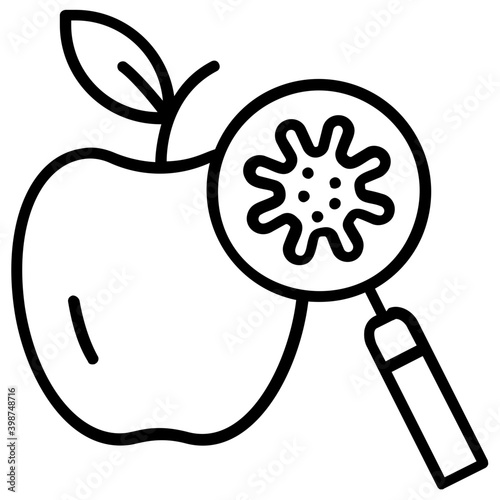 Contaminated fruits vector in line design 