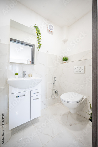 A renovated bathroom in a flat.