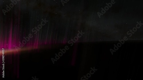 Exploration of galaxies through outer space towards a bright milky-way galaxy. 4K looping animation of flying through bright nebulae, clouds, and star fields. 