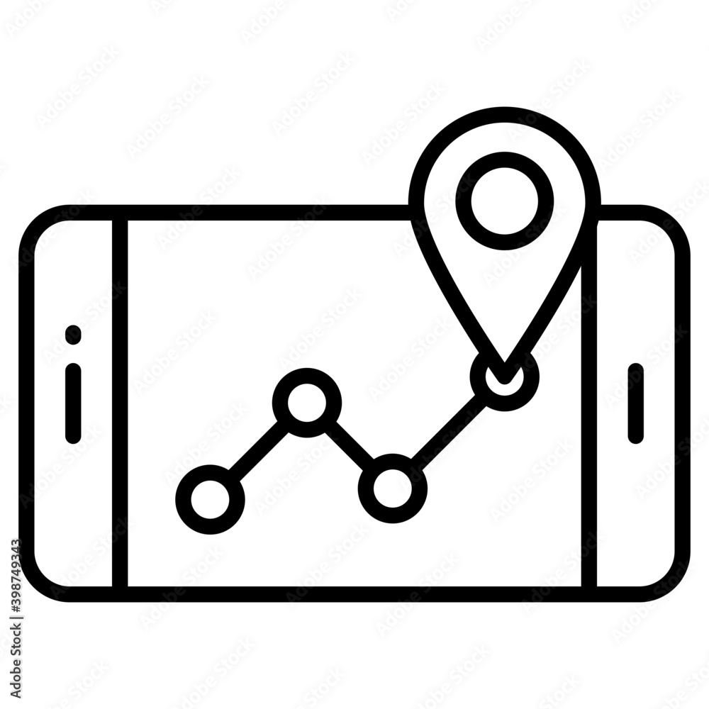 GPS tracking, line vector 