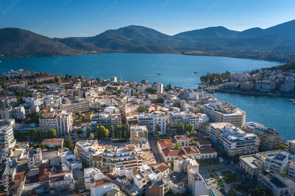 Chalkida aerial panoramic view, Evia island, Greece