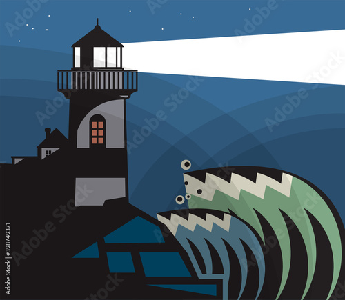 Lighthouse, Beacon, Lighthouse Stands on Rocks