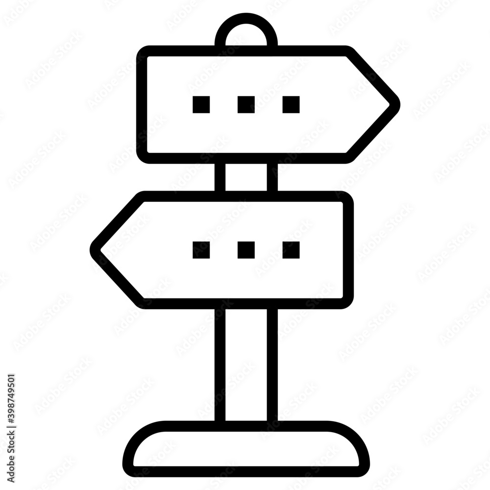 Road sign, signpost in line vector Road sign, signpost in line vector