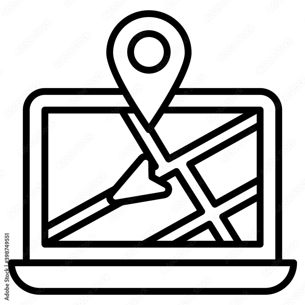 GPS navigation, online navigation in glyph icon GPS navigation, online navigation in glyph icon