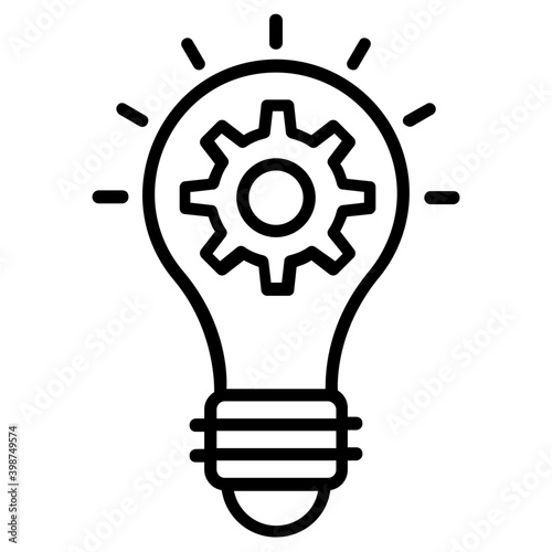 Idea generation in line icon 