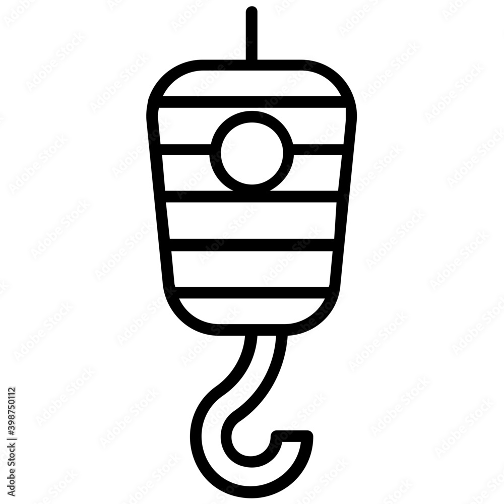 Crane lifting hook line icon Crane lifting hook line icon