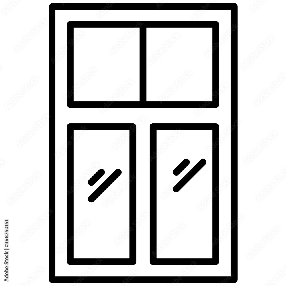 Room interior window in line vector Room interior window in line vector