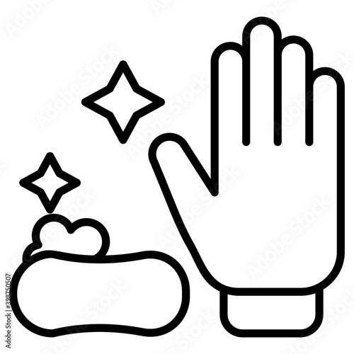 Hand sanitizer, line vector icon