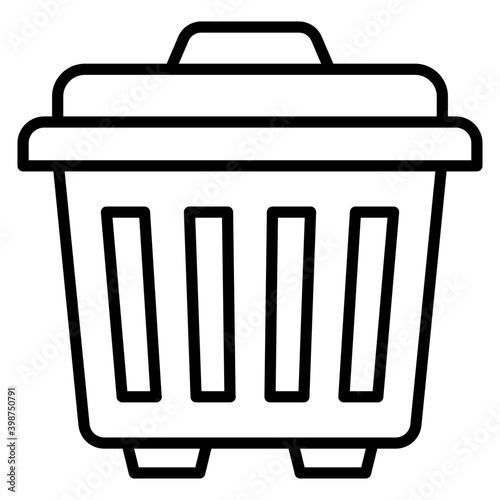 Dumpster, dustbin line vector icon