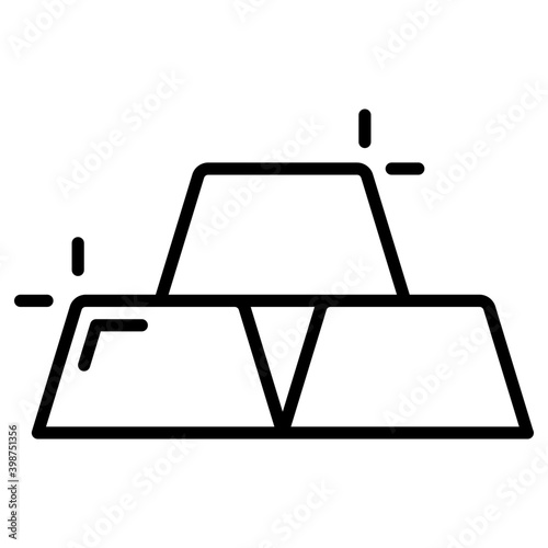 Line vector design of gold bricks.