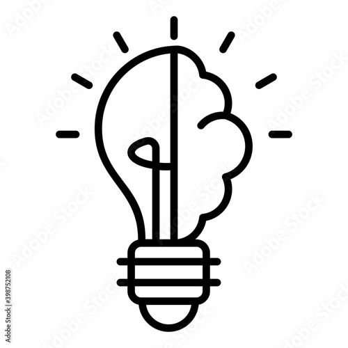 Icon of smart idea in line design.