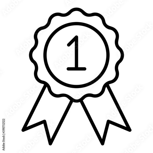 Icon of award badge in line design.
