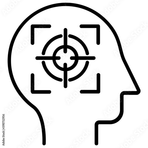 Mind focus, line vector icon  
