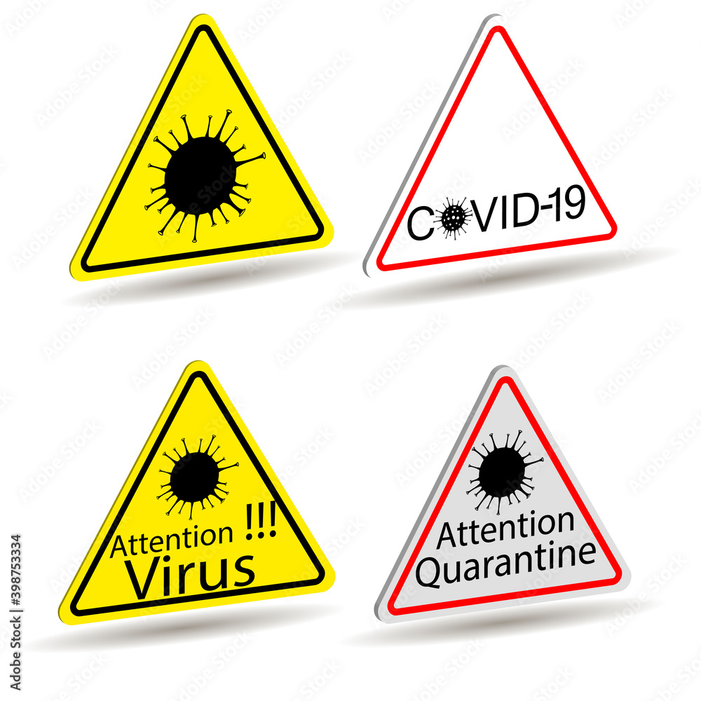 Obraz premium warning sign about the danger of coronavirus infection