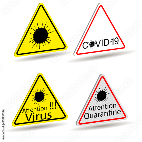 warning sign about the danger of coronavirus infection