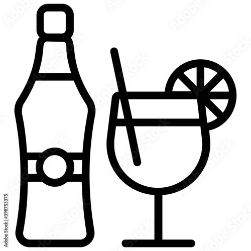 Icon of vermouth in line design