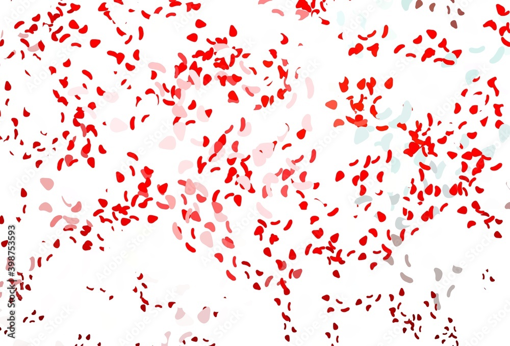 Light red vector pattern with chaotic shapes. Light red vector pattern with chaotic shapes.