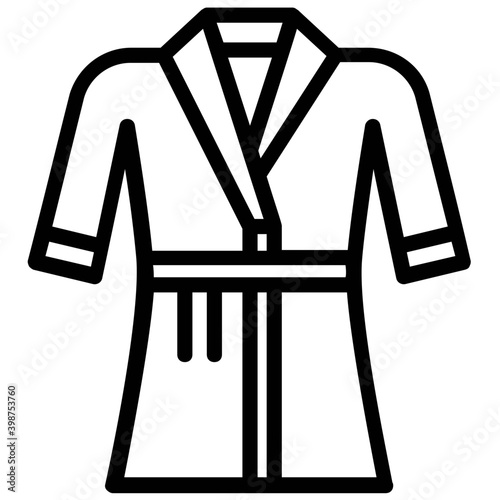 Mens bathrobe vector in line design 