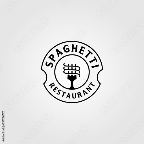 vintage spaghetti pasta instant noodle logo vector illustration design