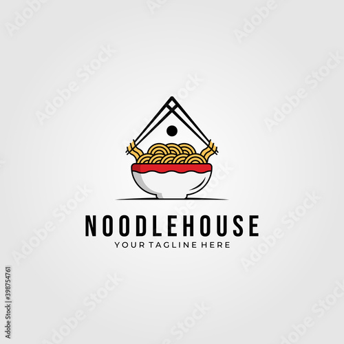 noodle house food logo vector symbol illustration design