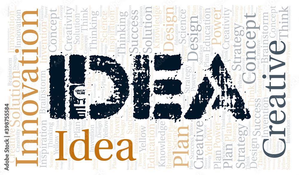 Obraz premium Idea typography word cloud create with the text only.