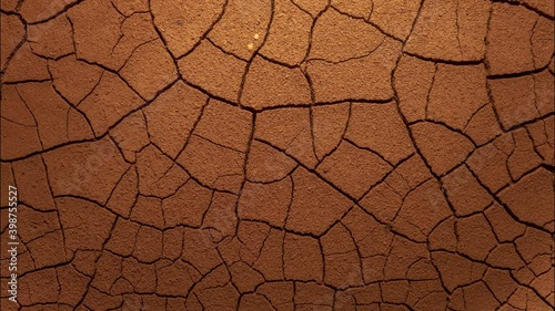 cracked soil in a desert drying out, timelapse. global climate change and drought. time lapse evaporation from soil. dry, cracked earth. increased temperatures, global warming, environment and ecology photo