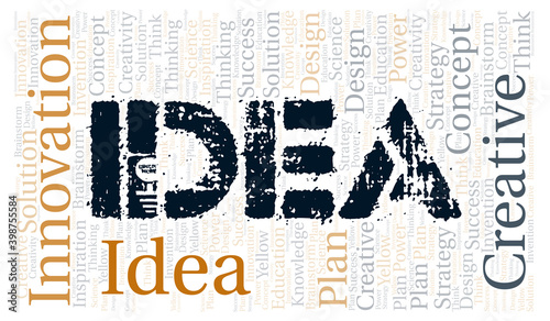 Idea typography word cloud create with the text only.