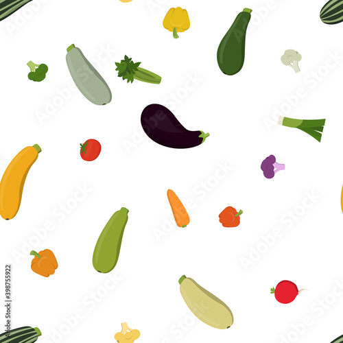 Fototapeta Naklejka Na Ścianę i Meble -  Seamless pattern background with farm vegetables.