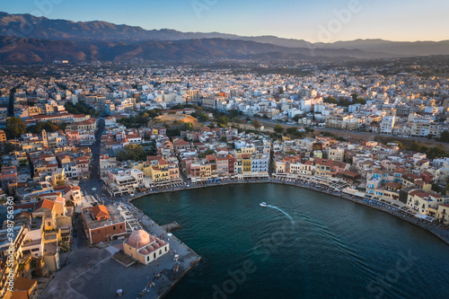 Aerial view from above of the city of Chania, Crete island, Greece © Mariana Ianovska