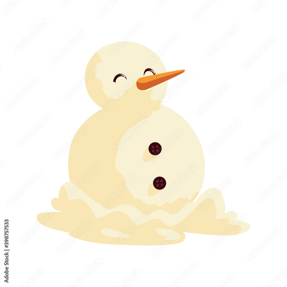 Εκτύπωση καμβά christmas snowman cartoon in the snow icon