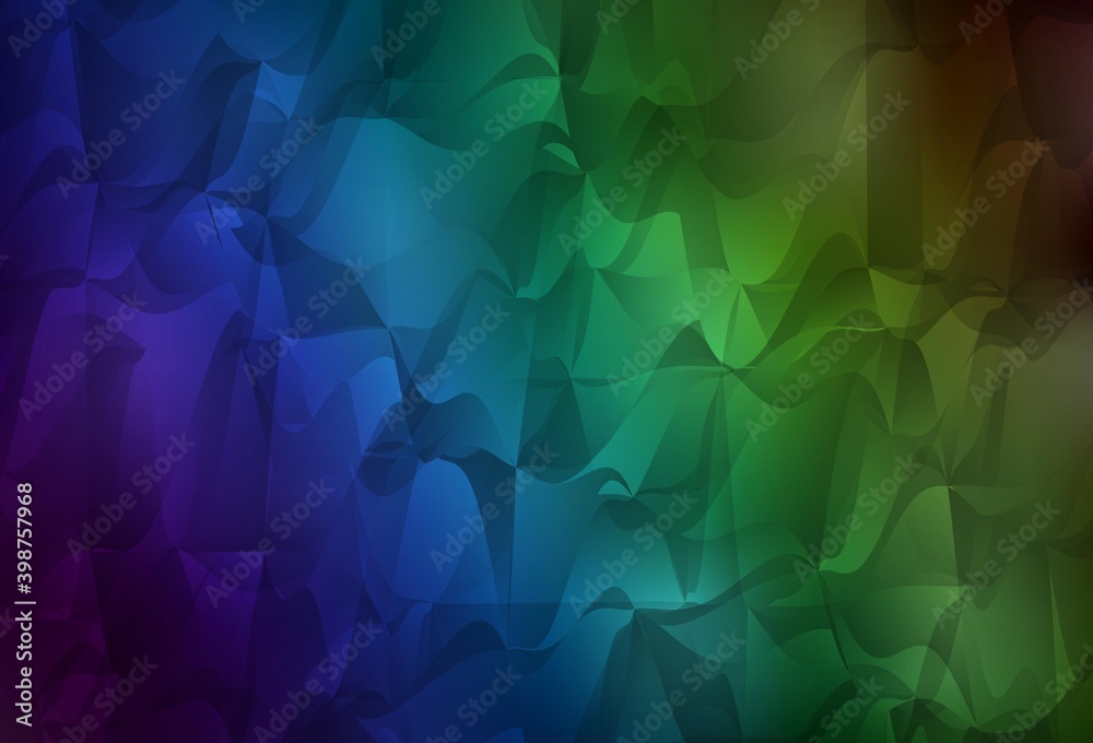 Dark Blue, Green vector polygonal background.