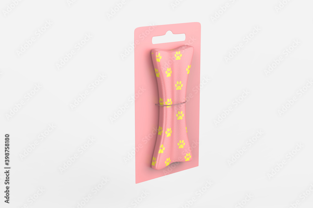 pet bon toy for design template for branding, mockup isolated on white background. 3d illustration